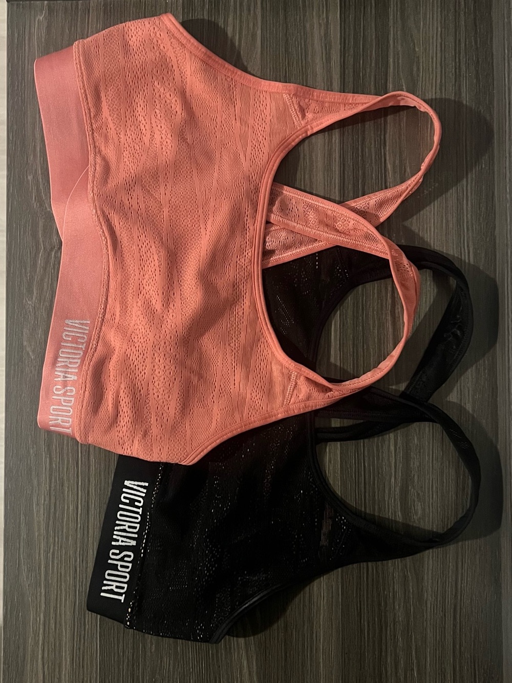 Victoria's Secret Sports Bra Duo - Coral Pink & Black